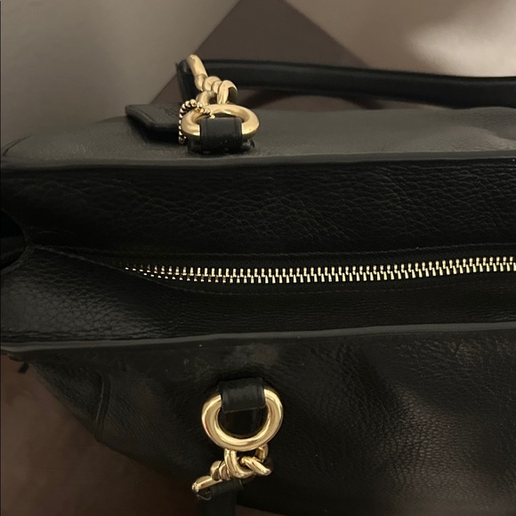 Coach Black Pebbled leather Tote with Gold Details - Picture 7 of 14